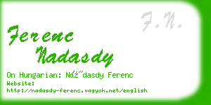 ferenc nadasdy business card